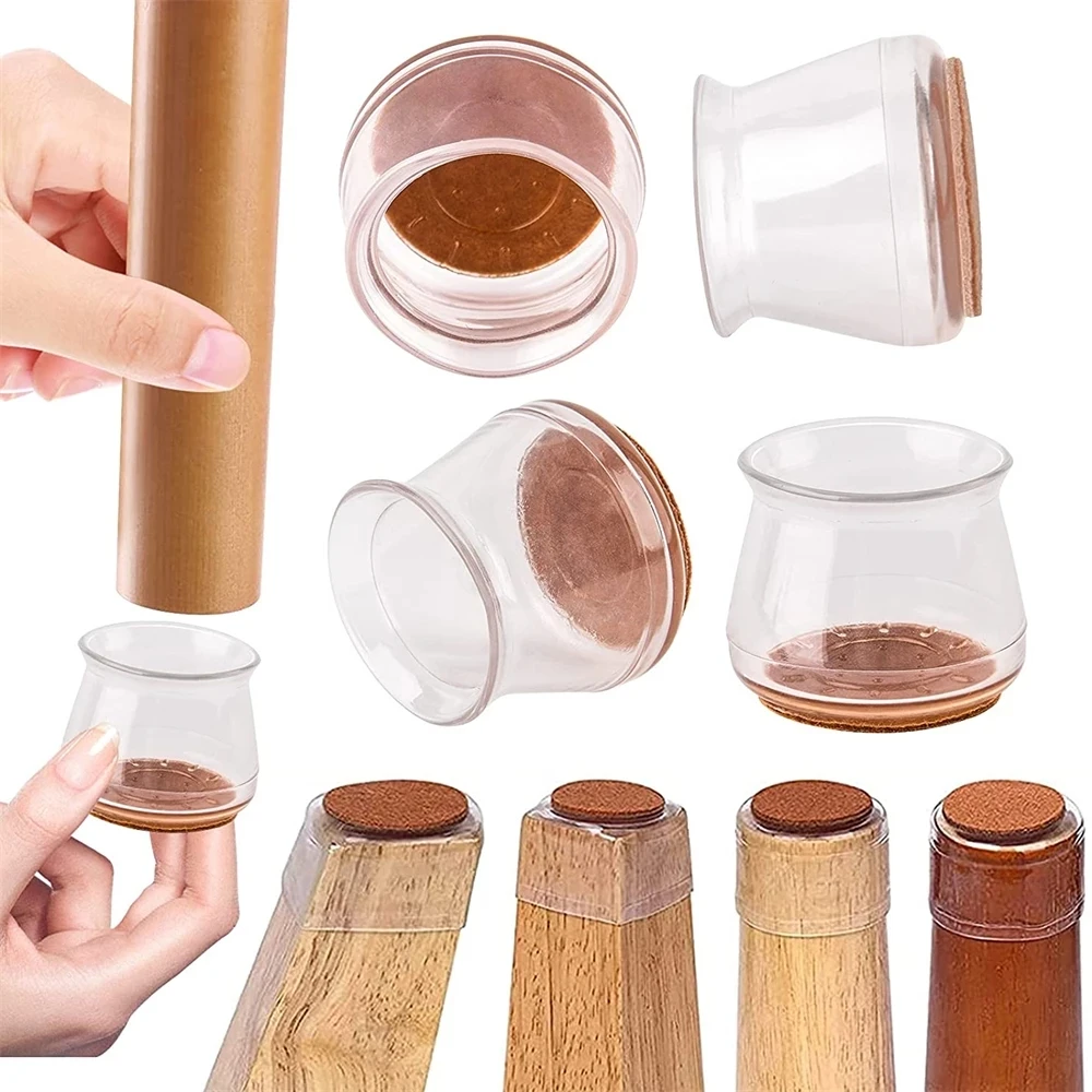 Silicone Chair Table Foot Cover Protector Furniture Feet Round/Square Non-slip Leg Caps Bottom corner Floor safely pad