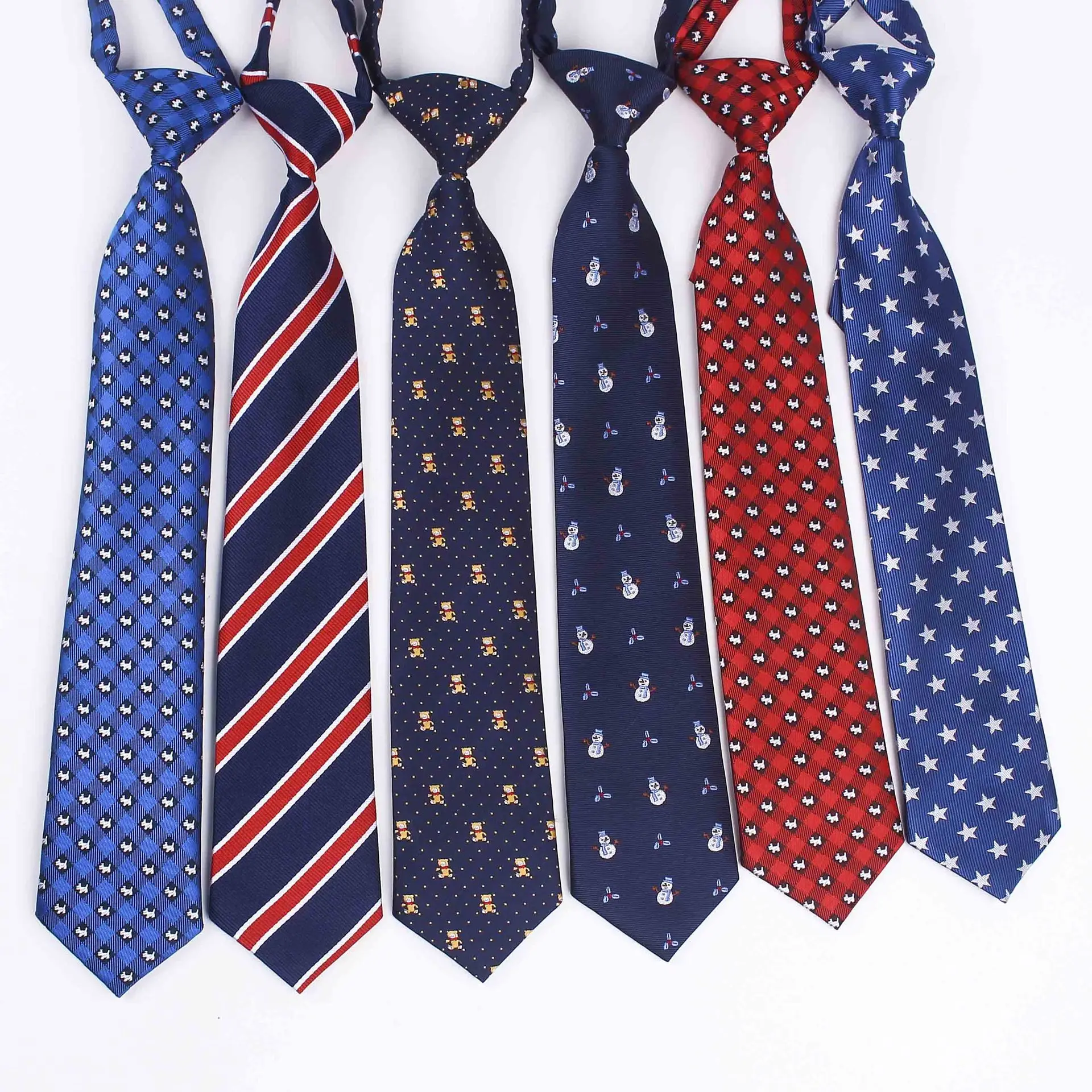 custom uniform design your own brand tie cheap children logo necktie Pre-tied uniform school plain striped ties