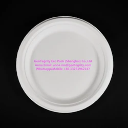 23 cm 50 pcs P013 Piatti piani biodegradabili in polpa di cellulosa 23 cm (50 pz.) Biodegradable flat plates in cellulose pulp