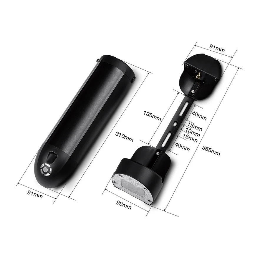 Ebike Black Water Bottle Battery 36V 10.4Ah 18650 Lithium Battery for Electric Bicycle Prophete Trio Ebike Phylion AKKU