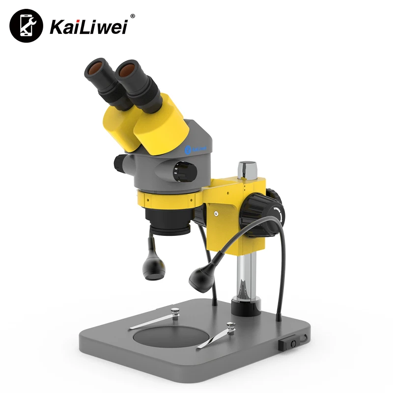 kailiwei optical 6X-55X Electronic Repair Base 7-45x Binocular microscope Digital Stereo microscope Double lemps lights