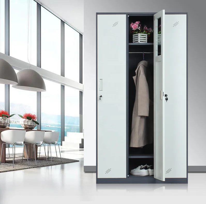 Classic 3 door bedroom furniture/school steel locker /gym metal clothes cabinet wardrobe