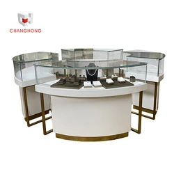 fashion display case jewelry round glass jewelry display cabinet showcase with lock and jewelry store fixtures