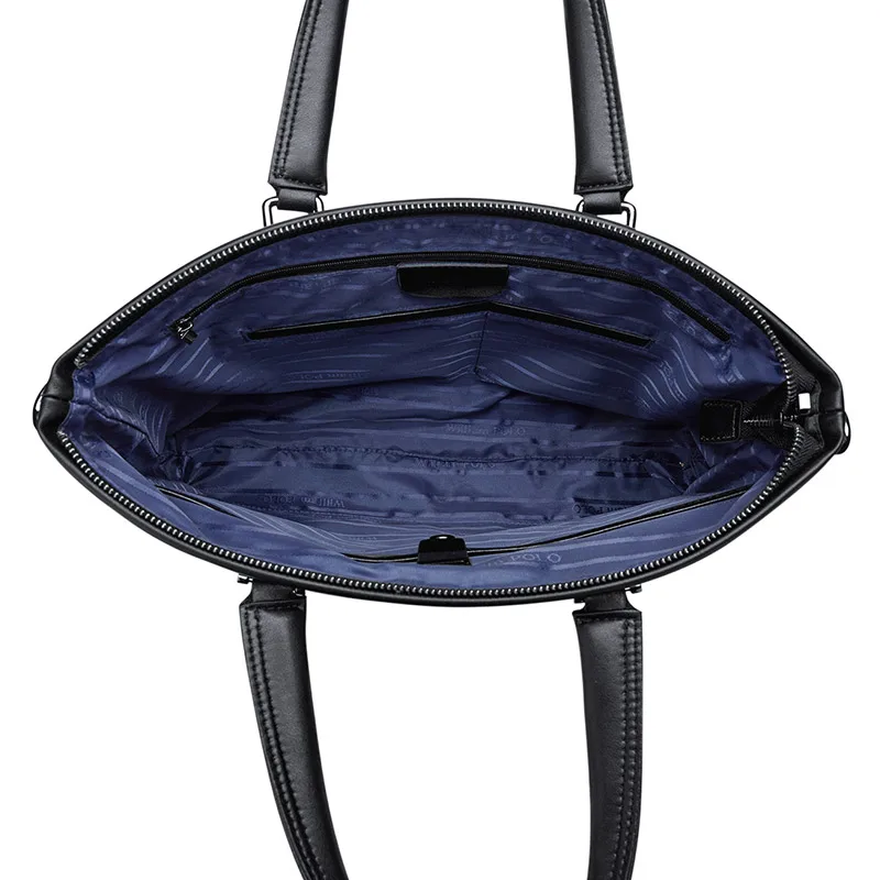 Williama POLO Men Laptop Bag Genuine Leather Computer Office Shoulder Bag Men Bag Handbag Cowhide leather Briefcase Fashion