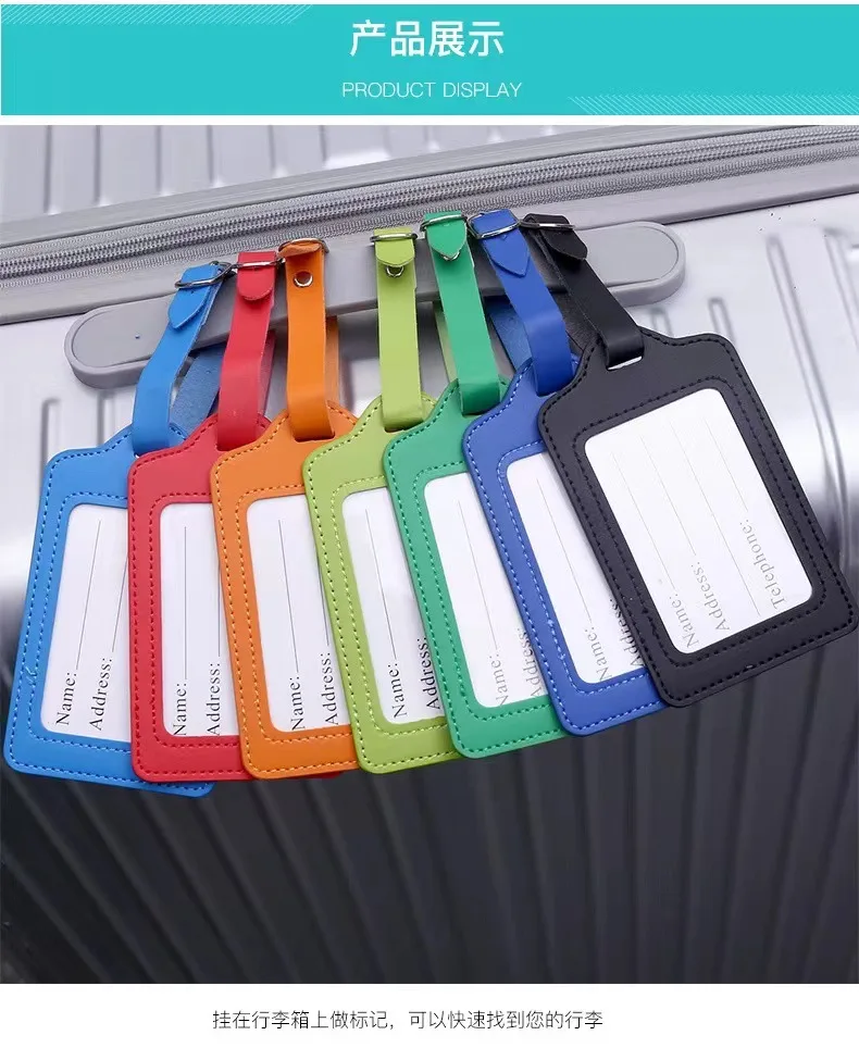 BSBH High Quality Custom PU Leather PVC Luggage Tags Logo Boarding Pass Name Tags  Fashionable Aircraft Bag Carabiner Keychain