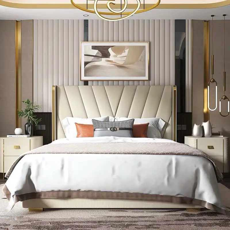 Multifunction king size wooden upholstered design beds frame bedroom furniture