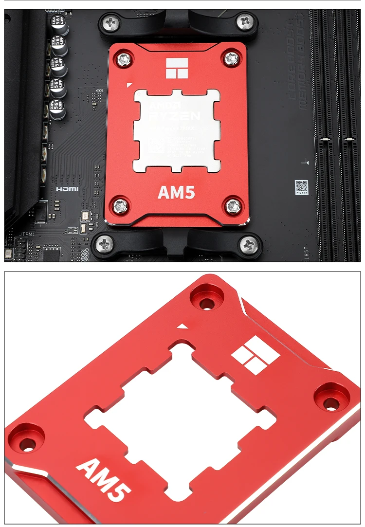 Thermalright AMD-ASF RED AM5 Bending Corrector Frame Protector AMD RYZEN 7000 SERIES Buckle Fix Substitute cpu holder Aluminum