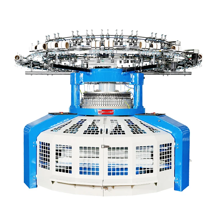 WELLKNIT QD4R-DL 30-38 inch 3.2F/inch High Production Interlock Open-Width Double Circular Knitting Machine For Home Textile