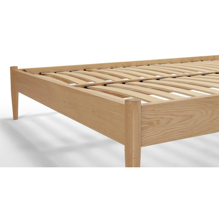 Easy Assembly White Oak Veneer Modern Bed Room Furniture Luxury Bed Sturdy Solid White Oak Wooden Beds