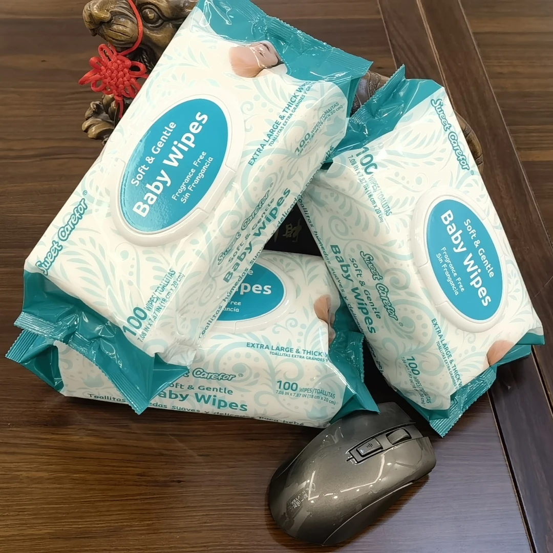 Sweet Carefor 55g Baby wipes,100pcs/bag Pearl Design Water Wipes,Ultra Moisturizing Biomimetic Phospholipid Formula Wet Wipes