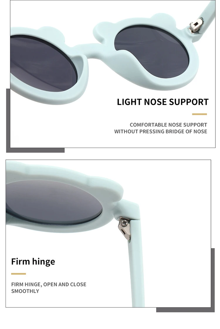 Funny Child Round Boys Bear Ear Children Girls Sun Glasses Smart For Kids UV400 Sunglasses
