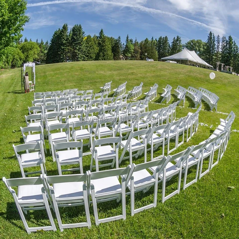 Plastic Resin  white folding chairs For Events  Wedding Party chair Wimbledon  Banquet foldable outdoor furniture garden chair