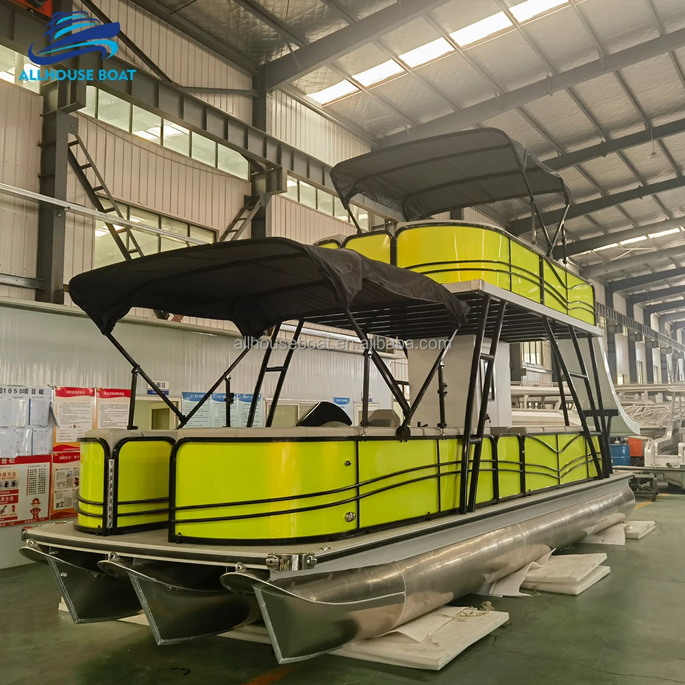 Factory Price High Quality Luxury Party Pontoon Boat 29FT 20 Passengers Large Space Pontoon Boat