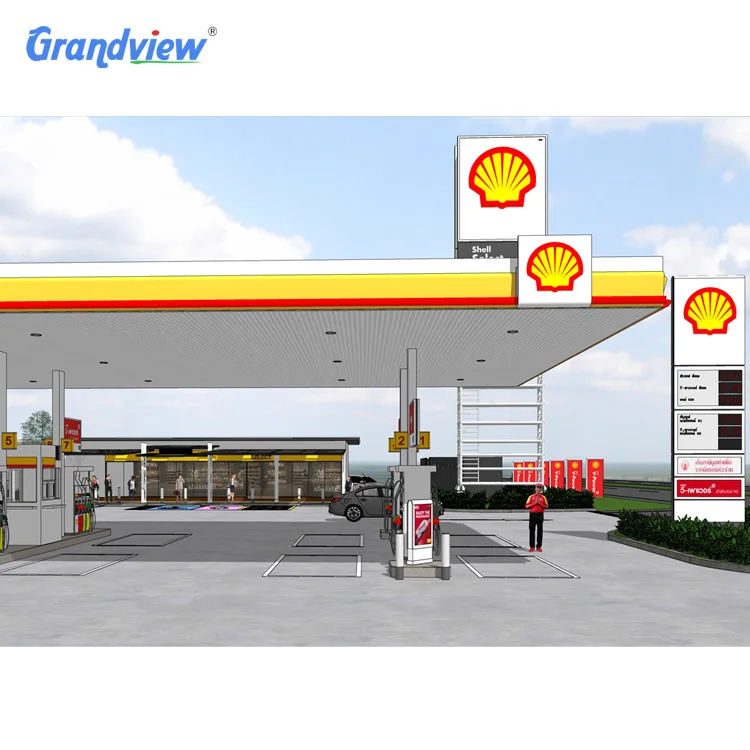 Petrol station gas station filling station signage canopy fascia