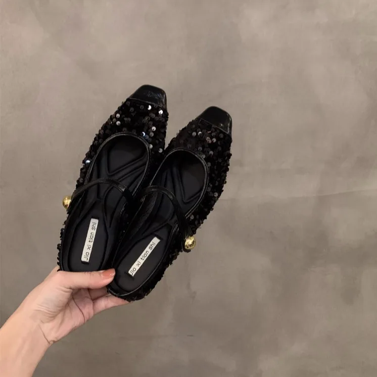 35-39 New Mary Jane Shoes Crystal Slipper Fashionable Women Shoes For 2 Colors