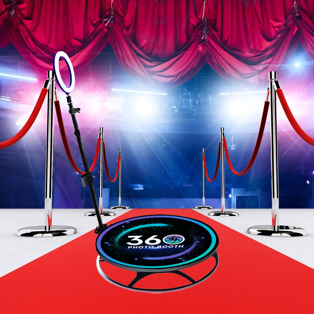Rossmine party popular 360 photobooth 6 people video photobooth rotate the camera