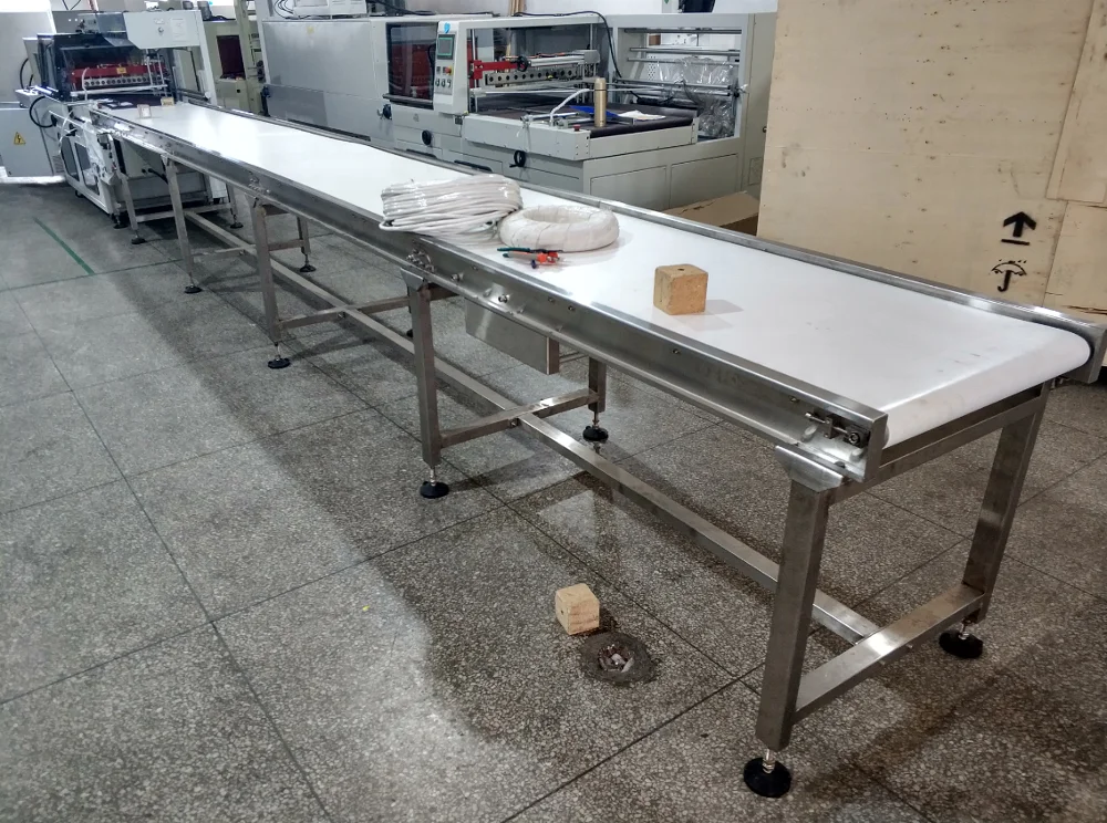 Food industry stainless steel conveyor belt with speed adjust