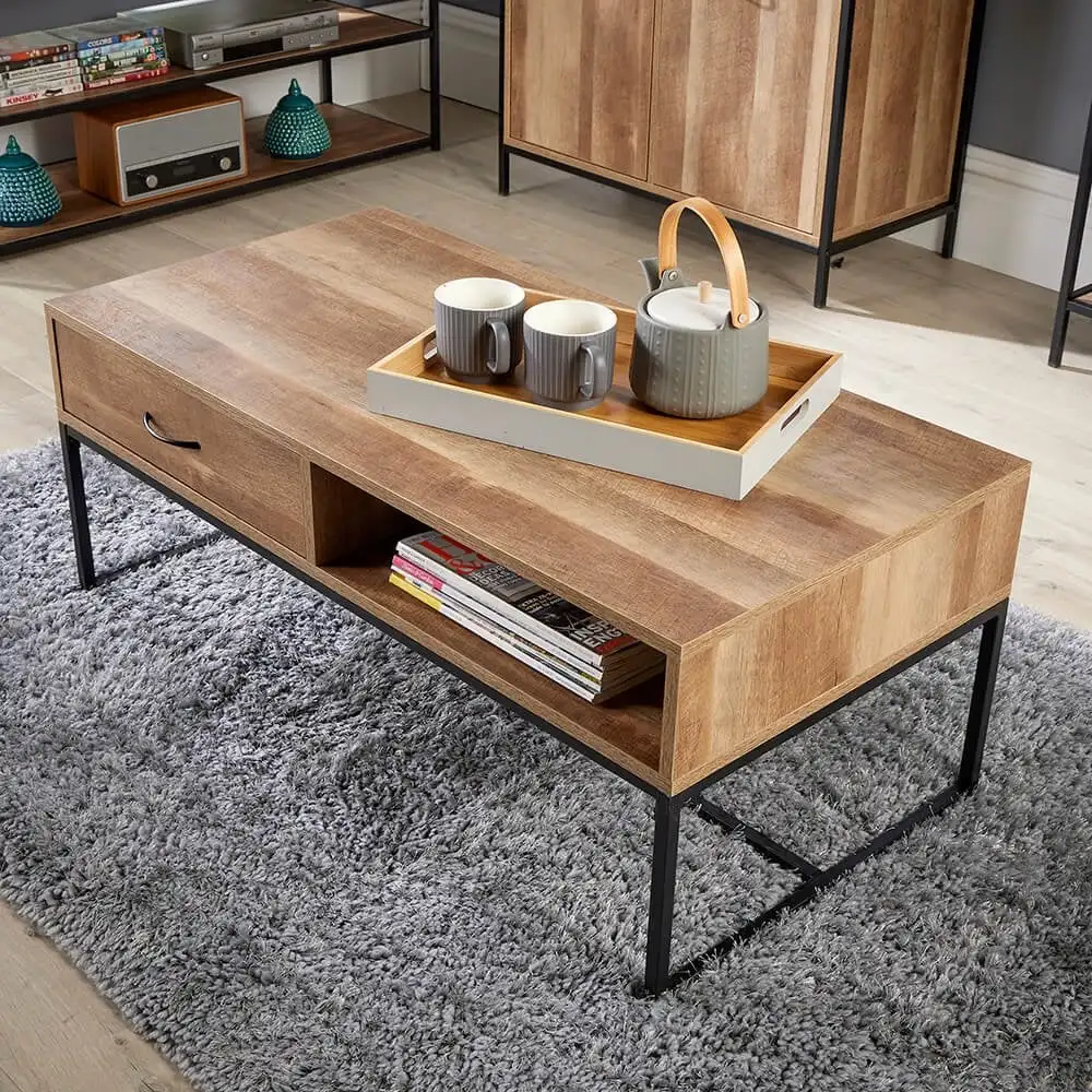 Modern Wood MDF Tea Table for Simple Living Room for Home Terrace Balcony Small House Rental Just 100 MOQ Bulk Purchasing
