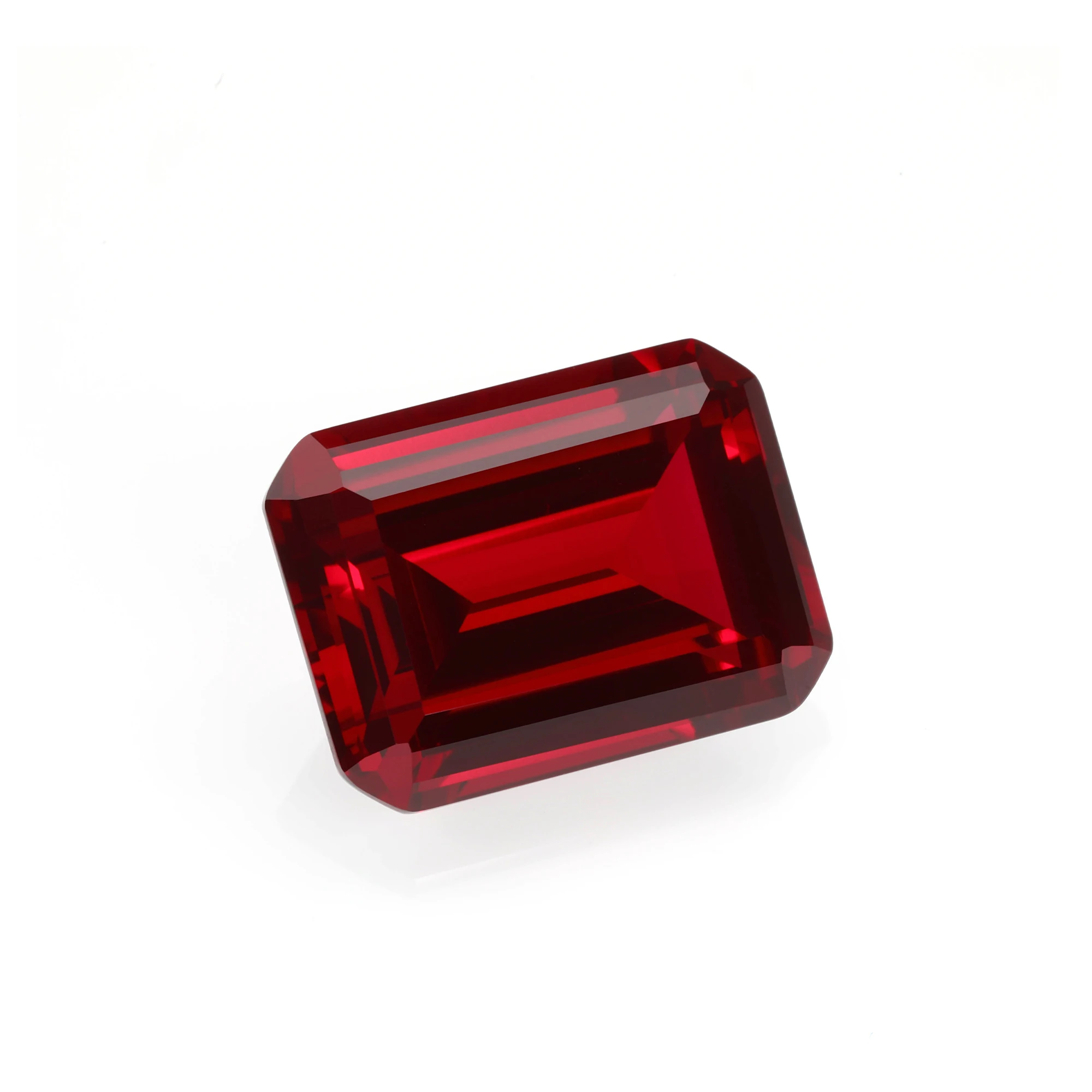 15*20mm 8# Dark Red Emerald Cut Loose Gemstones For Jewelry Making Lab Grown Ruby Stone