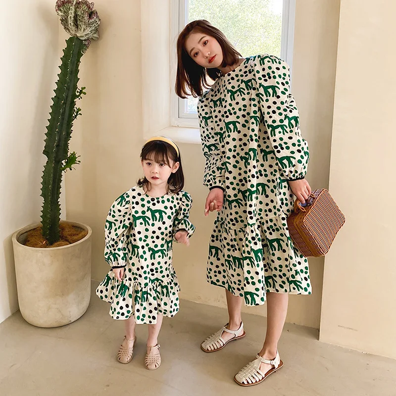 Женское платье SADI с круглым вырезом, красная клетчатая юбка из пряжи с длинным рукавом для девочек, шифоновая Одинаковая одежда для родителей и детей, платья