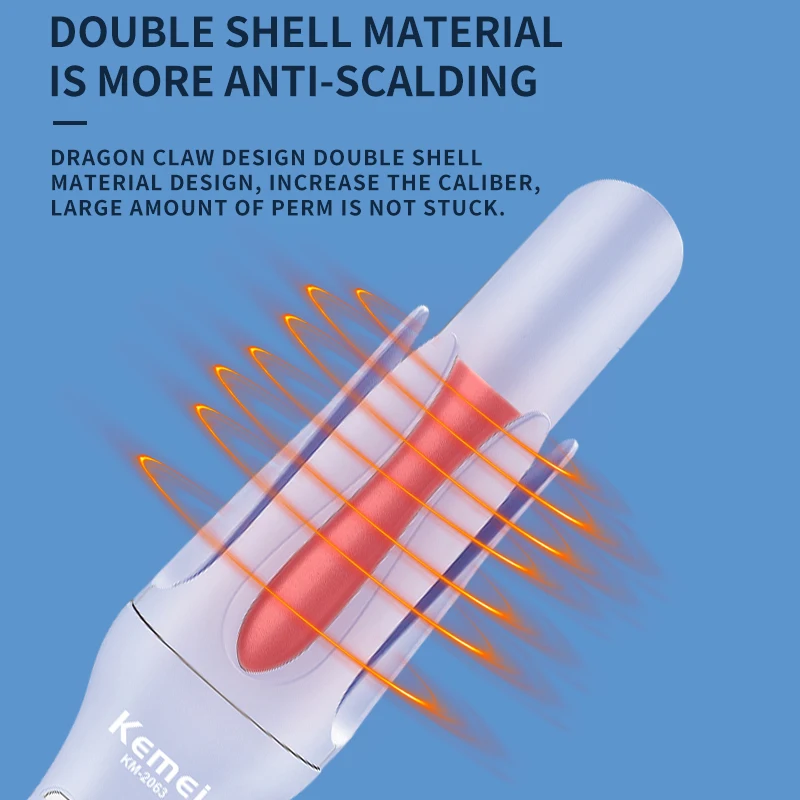 KEMEI Lcd Display Automatic Hair Curler Temperature regulation km-2063 Automatic Electric Wand Ceramic Hair Curler