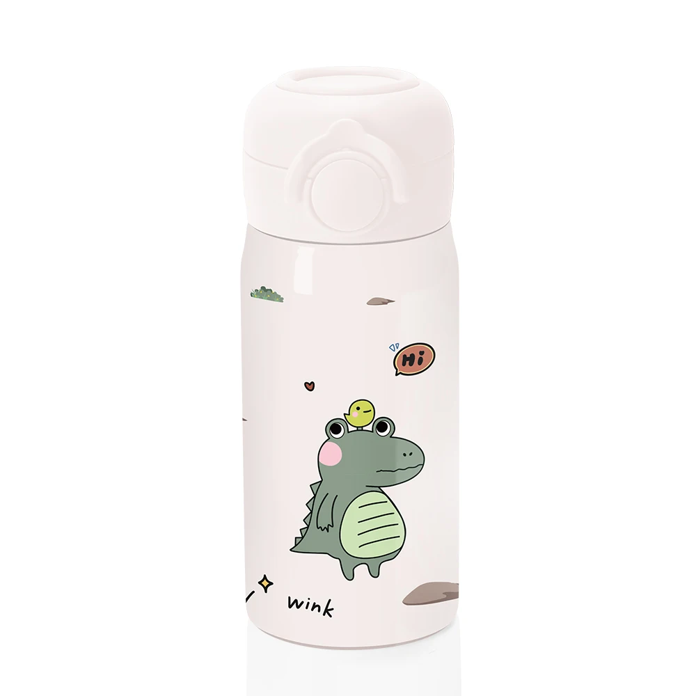 Cute Cartoon Kids 350ml 12oz Stainless Steel Thermos Cup Students DIY Water Bottles
