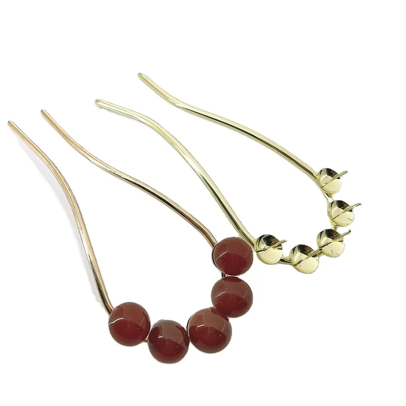 Wholesale Japanese copper hairpin semi-finished design suitable for DIY retro headwear making