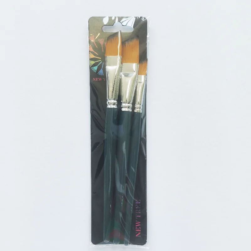 3pcs nylon hair oil painting brush professional artists painting brushes set professional angle brush