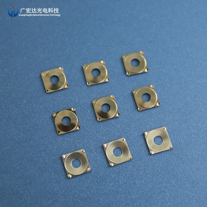 Custom OEM Factory 7.4mm square Tactile Metal Dome With Hole for automotive keypad