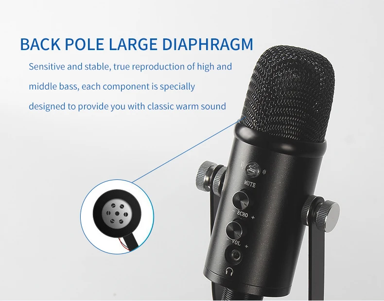 Condenser Microphone Bundle Mic Kit With U-Shaped Stable Vocal Microphone Pack For Streaming/Podcasting