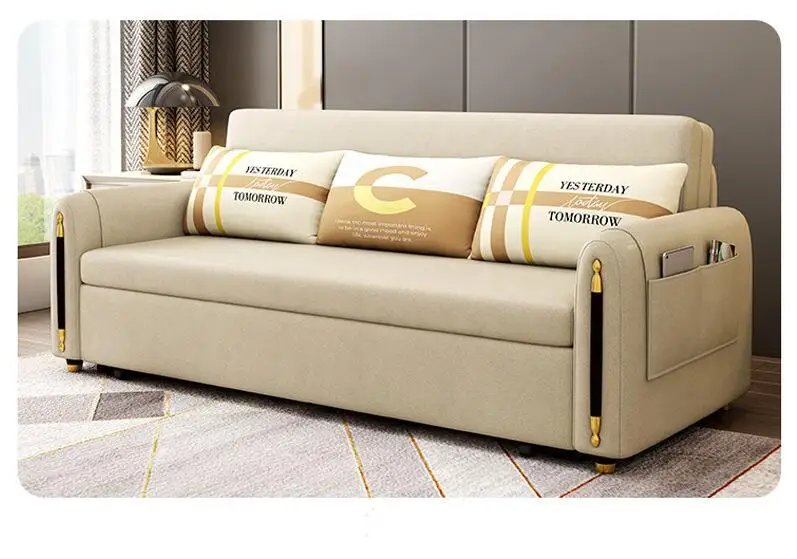 Hot selling luxury sofa bed furniture technical cloth fabric upholstered folding sofa bed with storage function