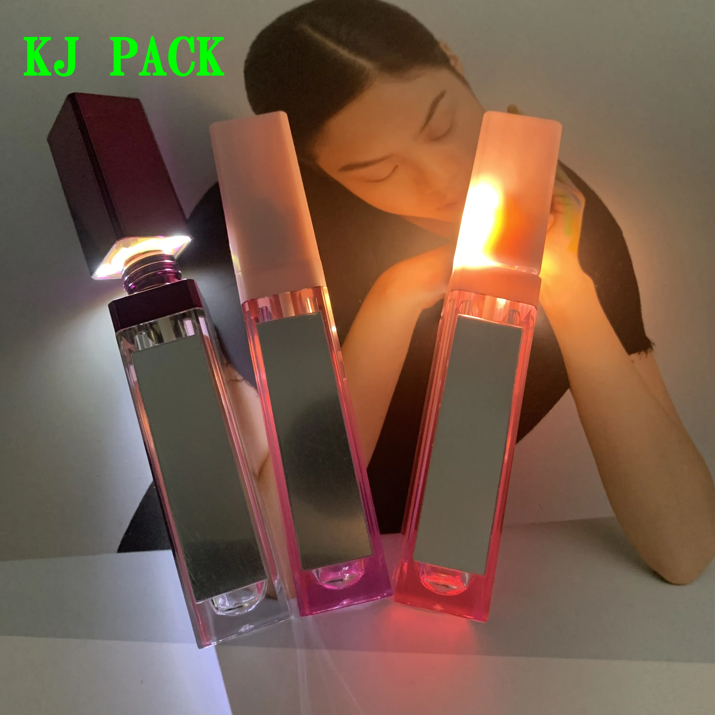 2021 горячая Распродажа модных и изысканного Квадратный светодиодный светильник блеск для губ с зеркальным