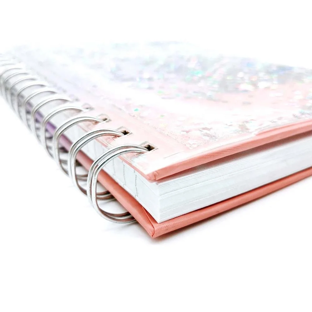 Customized design spiral PVC cover liquid notebook