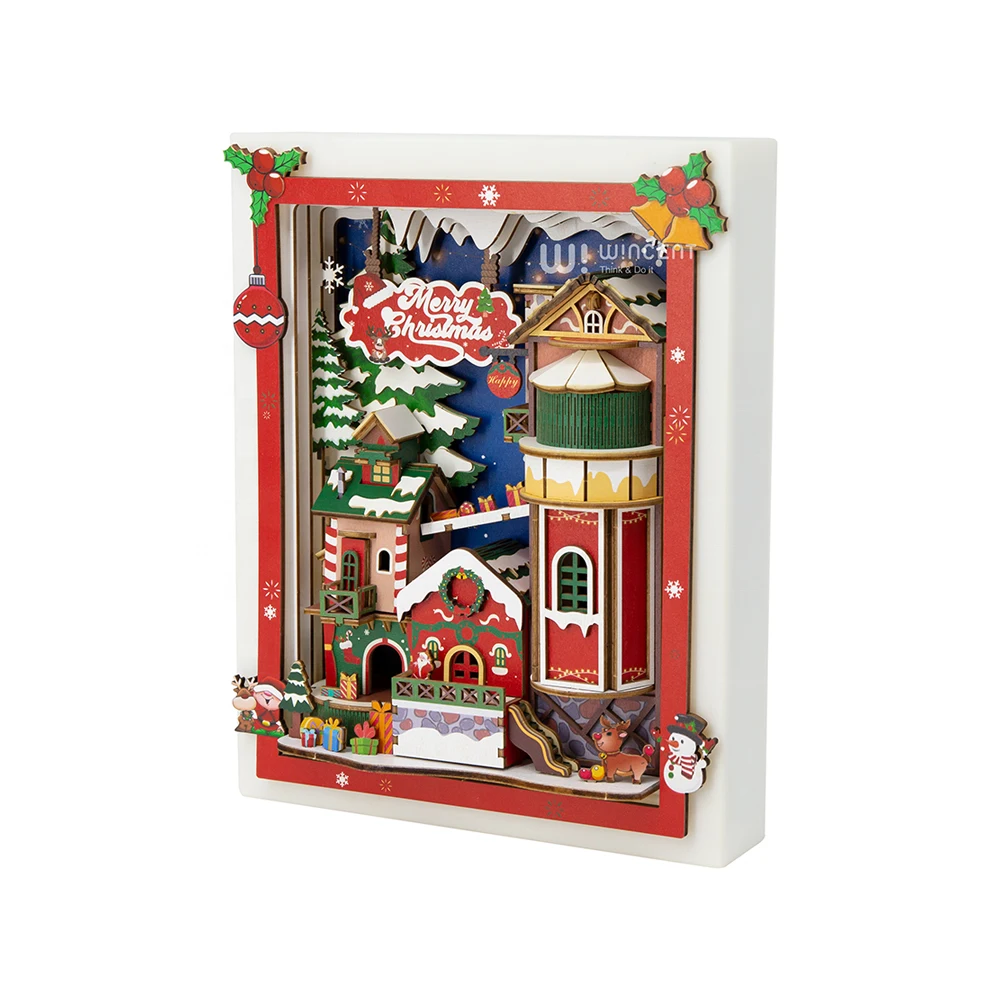 Wincent DIY 3D Puzzles Christmas Gift Handmade Wooden puzzle Miniature Doll House for kids