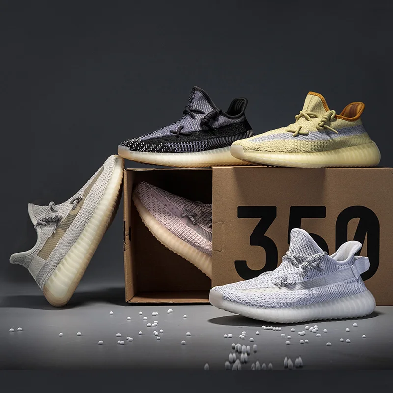 Оптовая продажа обуви yezzy дизайн пользовательского логотипа Yeezy 350 V2 Премиум шиферная черная Зебра женская обувь мужские