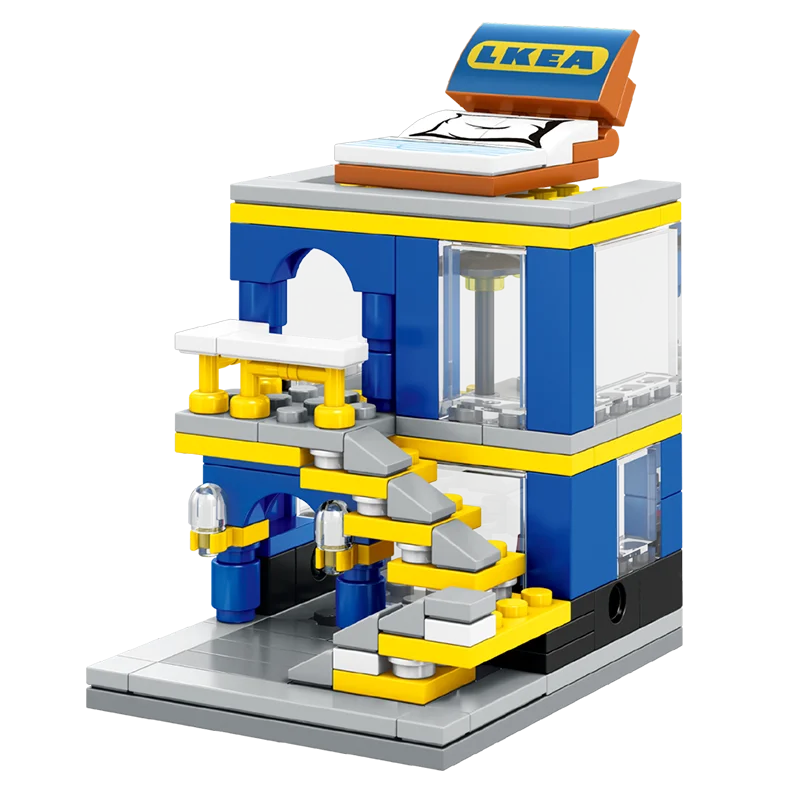 
Street Mini Architecture Blocks Building City Series ABS Plastic Assembly Toys for Children Educational Mini Bricks 