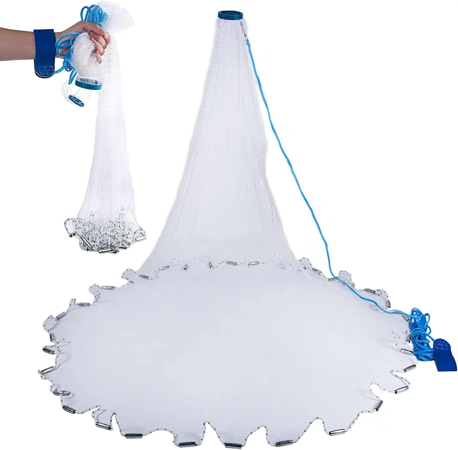 Китайская рыболовная сеть для рыбалки 4 фута, 5 футов, 6 футов, 3/5 дюйма, мононитиевая ручная сеть в японском стиле, американском и японском стиле с цинковым грузилом