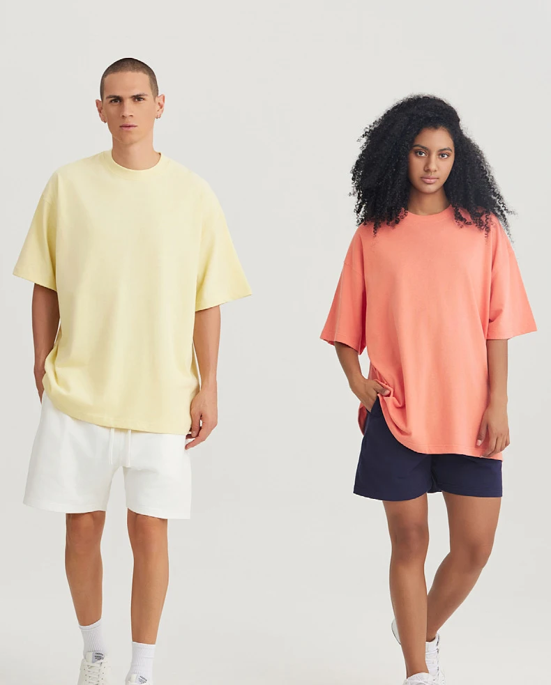 300g heavy carbon wool pure cotton round neck T-shirt loose small collar FOG fashion American retro