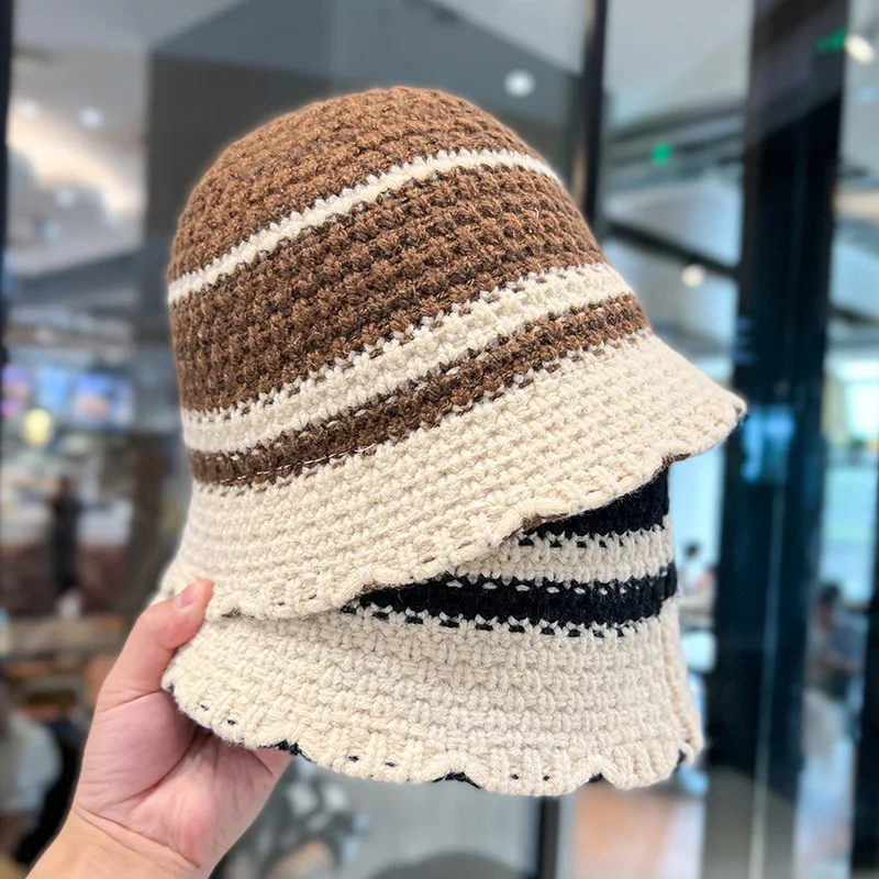 New Keep Warm In Autumn And Winter Knitting Fisherman Crochet Bucket performance Hat For Women