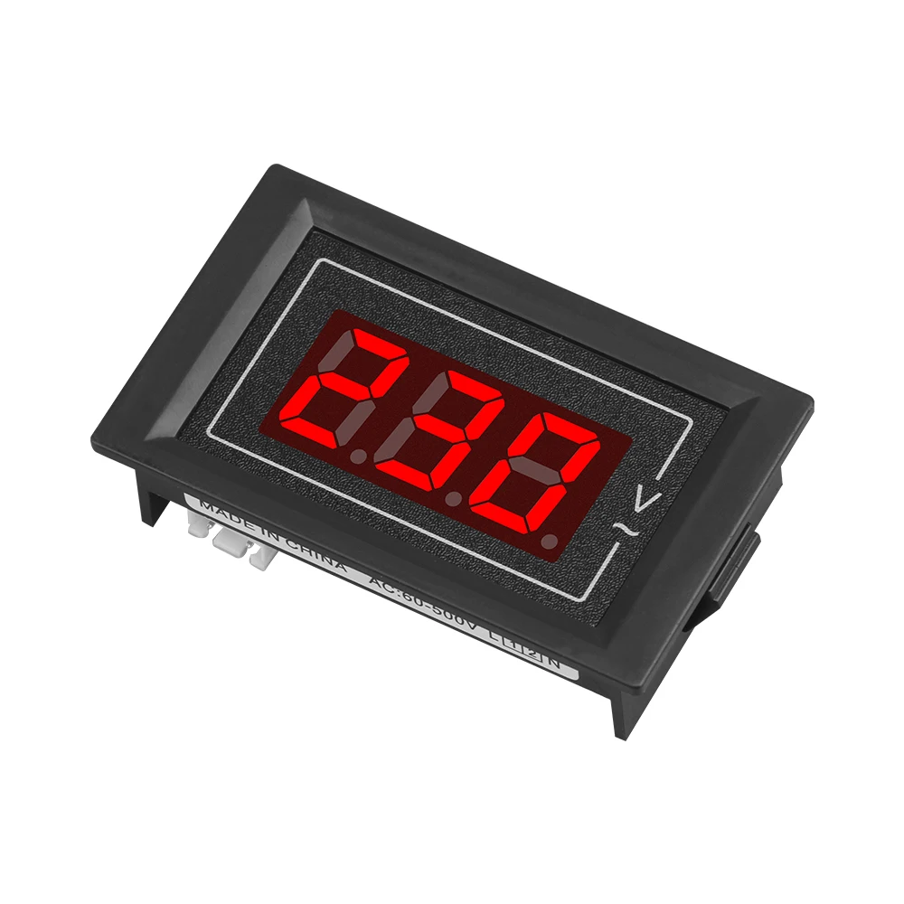Digital Voltmeter Ammeter AC60-500V LED Display Voltage Current Meters Tester Detector Red Single-phase AC Head Monitoring