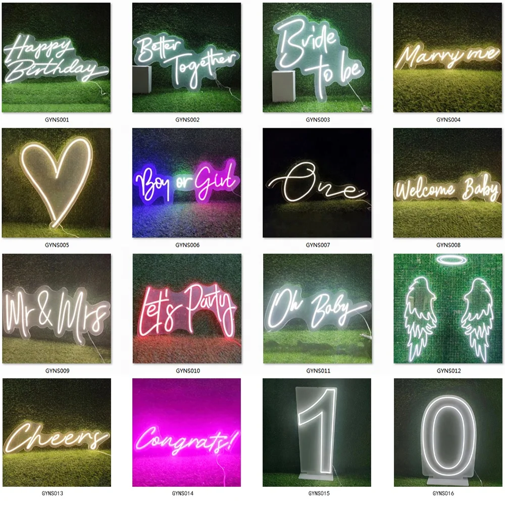 2024 wholesale neon number sign for decoration
