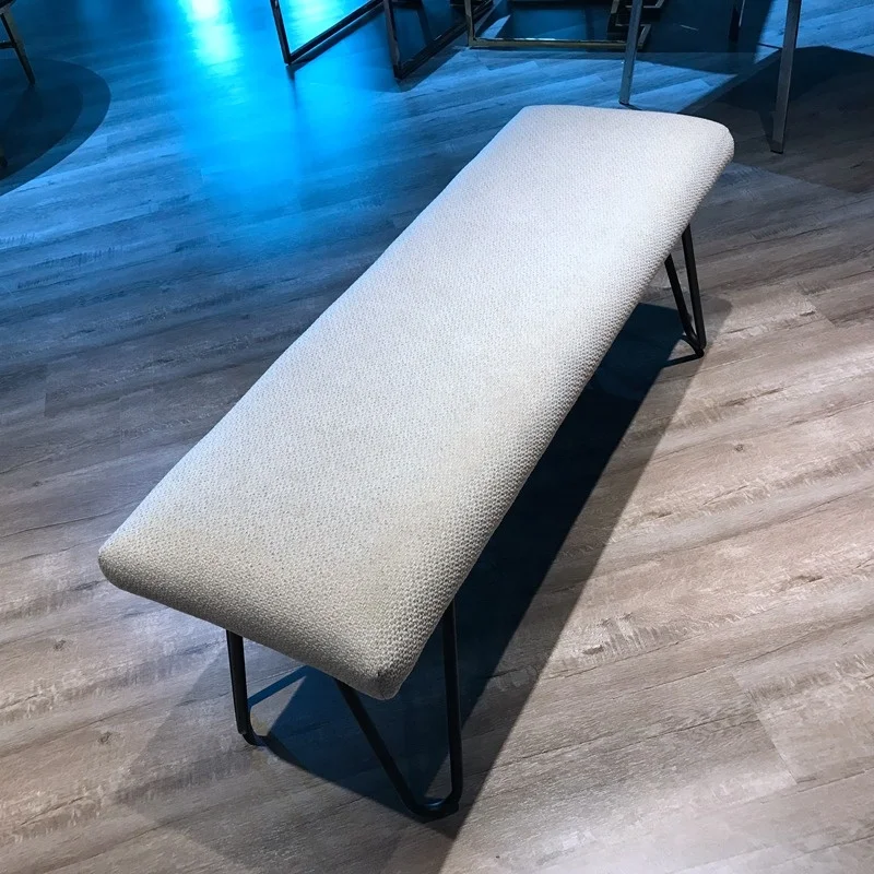 
2020 New Modern Pouf Interior Design Bench Upholstered Low Seat Linen Foot Rest Stool Ottoman 