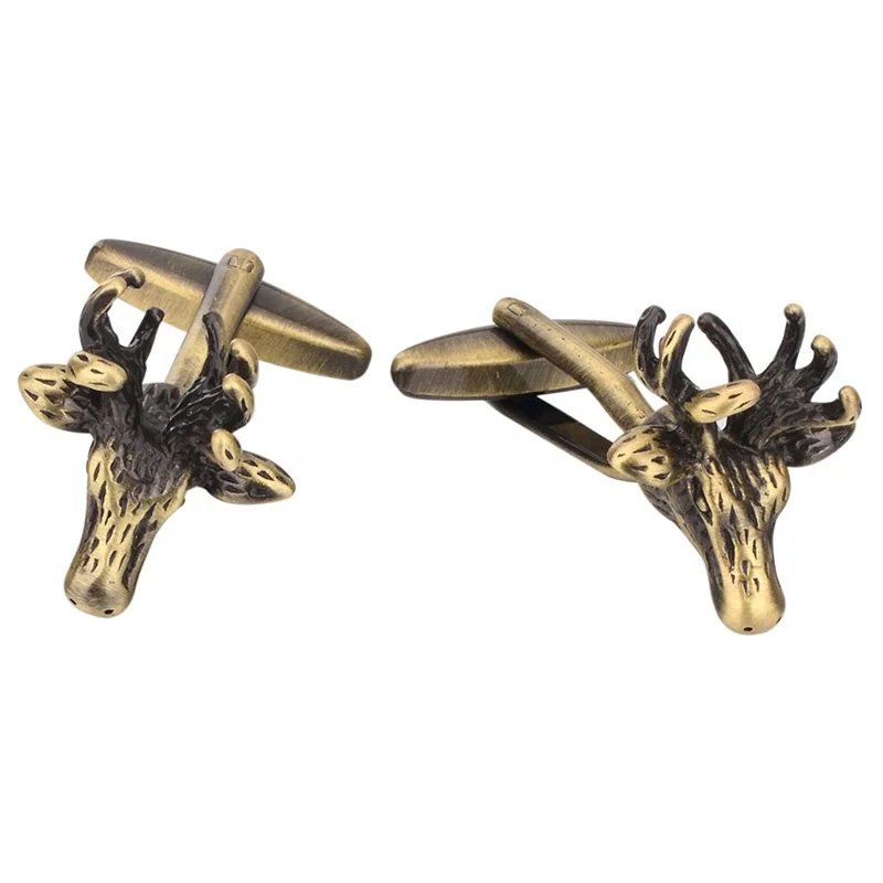 SAVOYSHI Vintage Bronze deer Cufflinks for Mens High quality Metal Shirt Cuff links Brand Jewelry Support customization