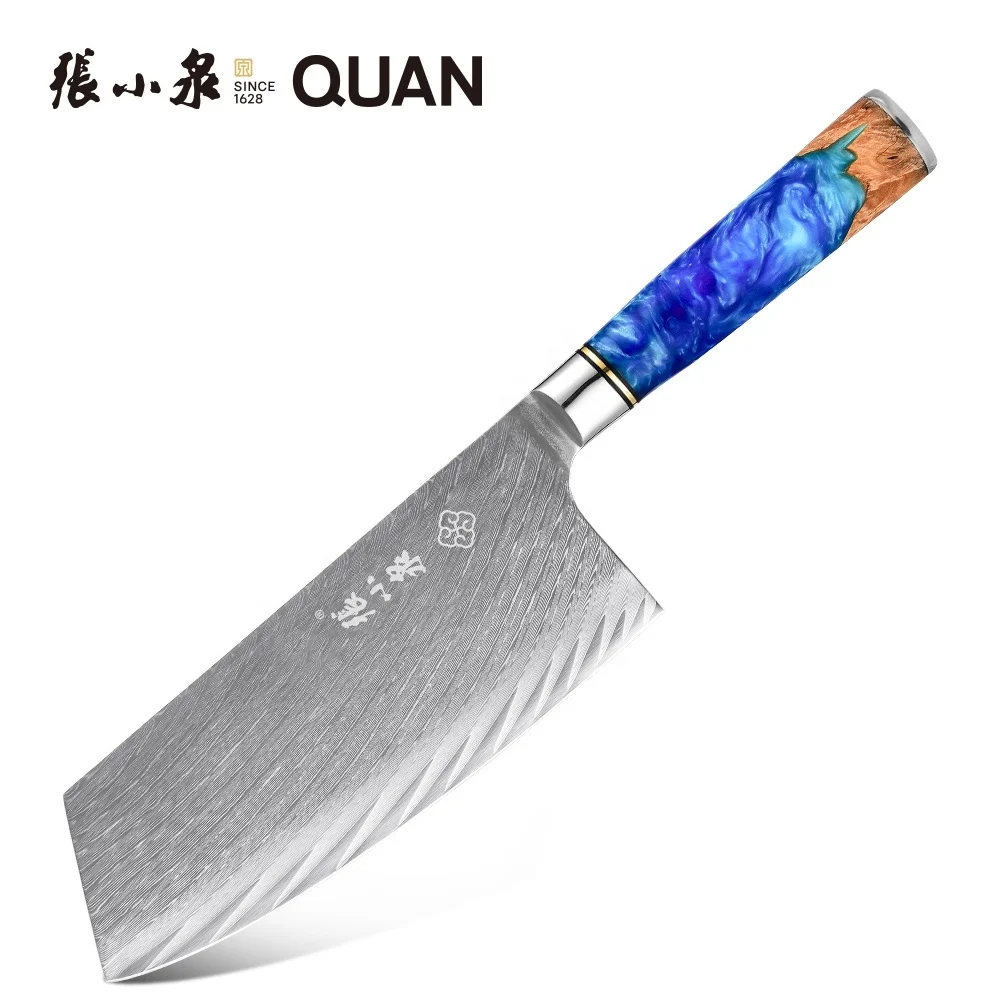Zhang Xiaoquan damascus cleaver knife sharp chopping slicing meat cleaver knife