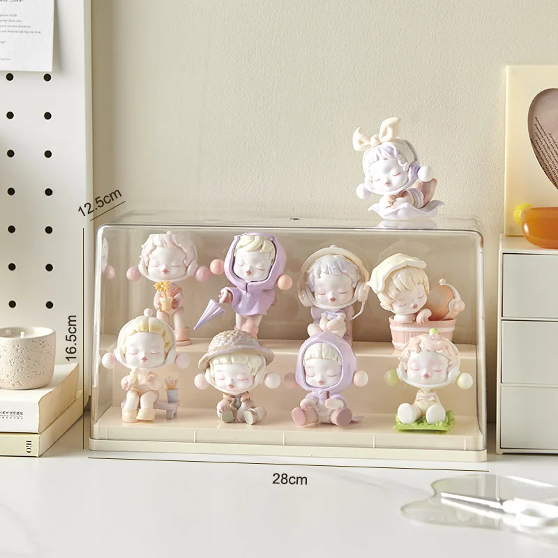 Plastic Figure Storage Box Toys Pop Figures Display Case Spinning Display Stand Makeup Organizer