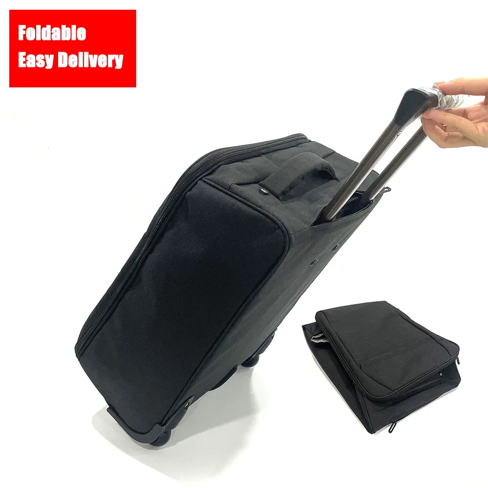 Customized Huge Capacity foldable Expandable retractable collapsible business suitcase luggage travel trolley bag