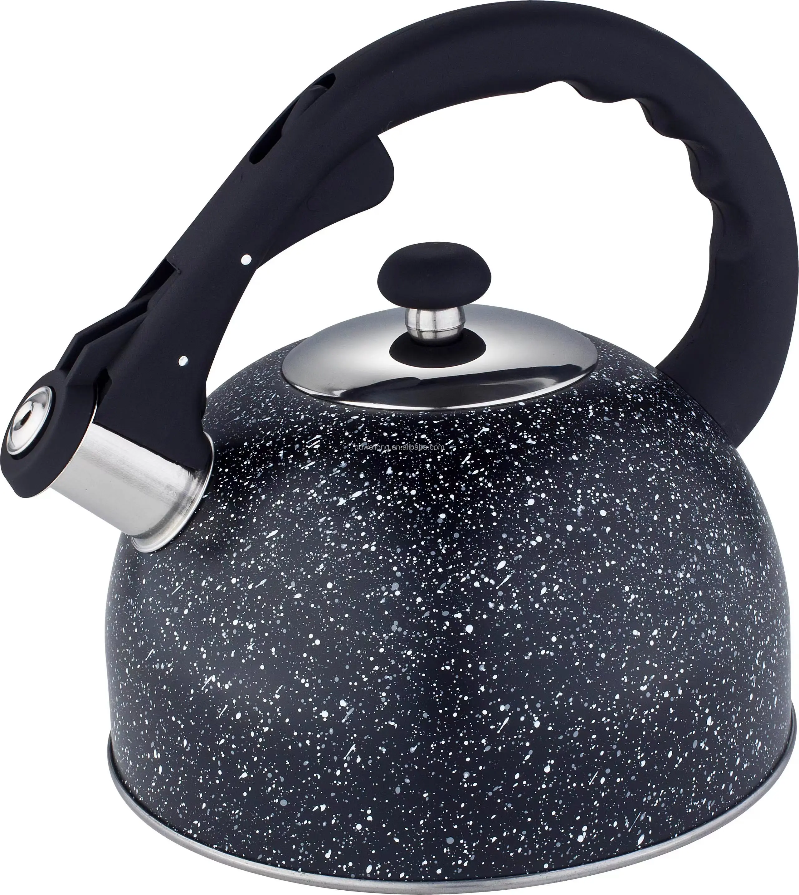 Small Elegant Marble Color Stainless Steel Water Boiling Whistling Tea Kettle Stovetops With Automatic Whistle Device Teapot