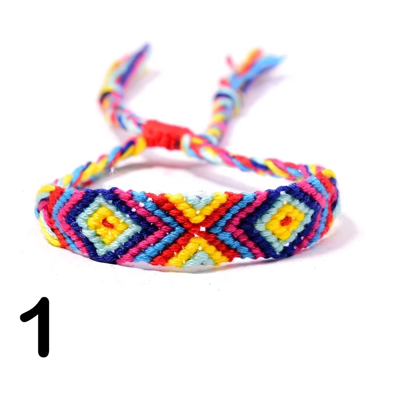Handmade Rainbow Colorful Rope Braided Thread Friendship Bracelets
