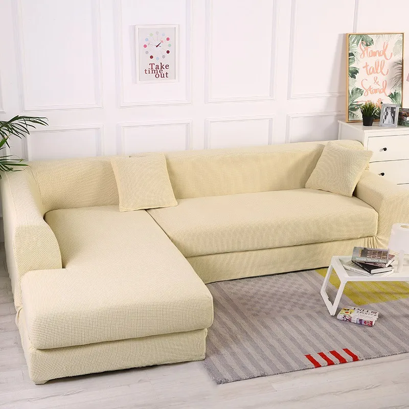 Solid Colors Outdoor Slipcover Elastic Full Fabric Couch Cushion Case Combination Sectional Sofa Covers For Sofa Protector