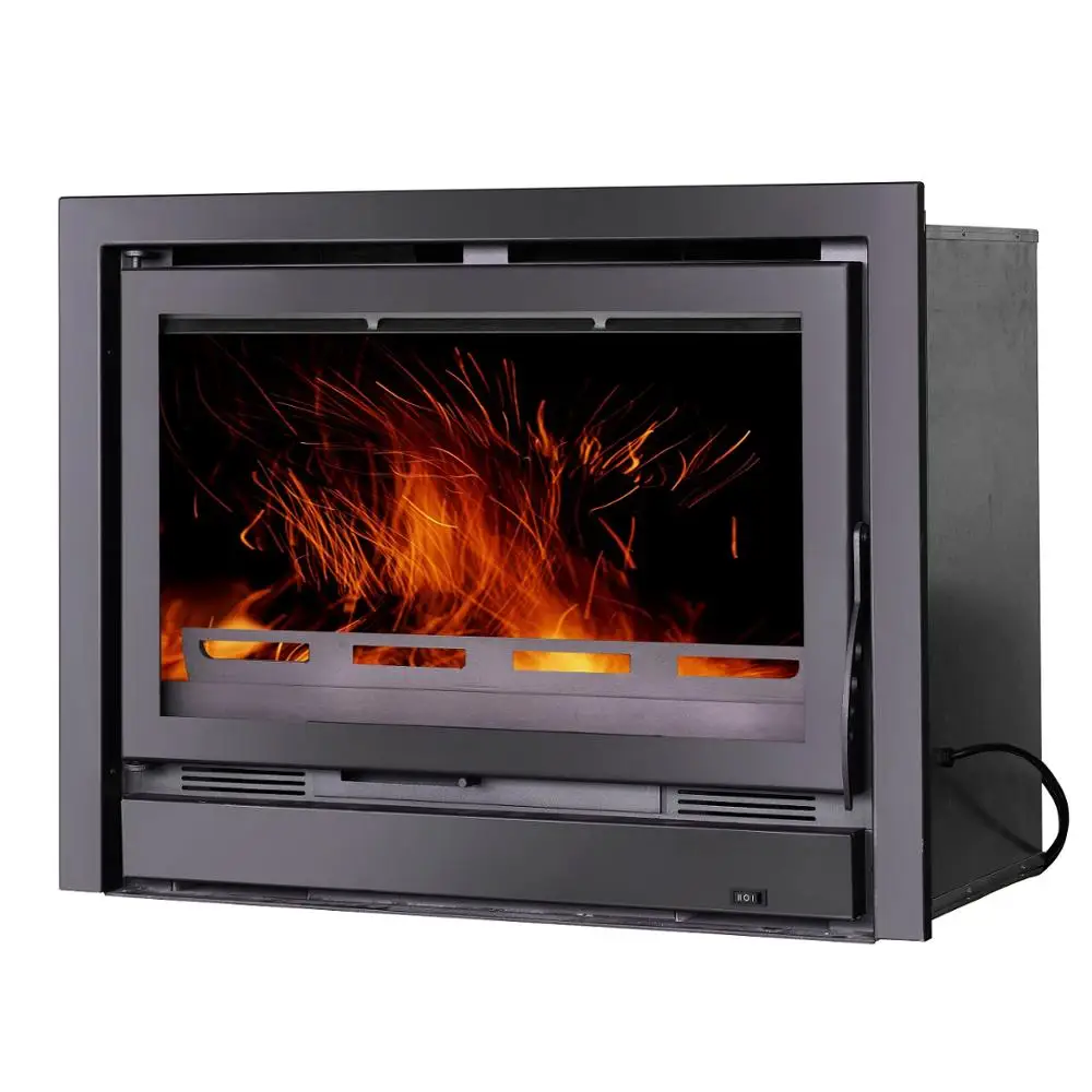 Black Indoor Heating-Equipment Insert Wood-burning Stove Home Burner Wood heater Fireplace Surround in Winter
